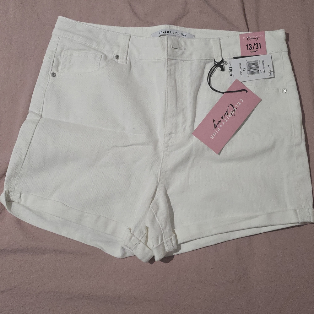 Celebrity Pink Women's Crisp White Jean Shorts